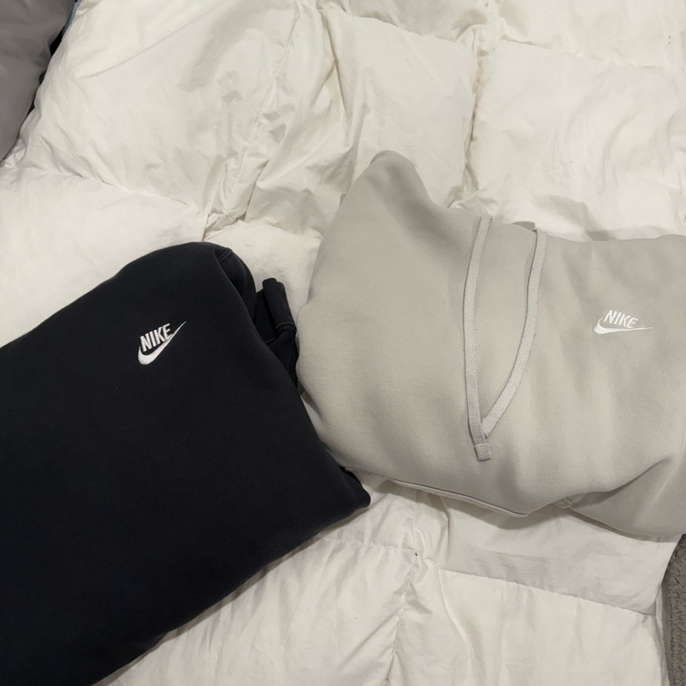 Nike Black and Gray Hoodies